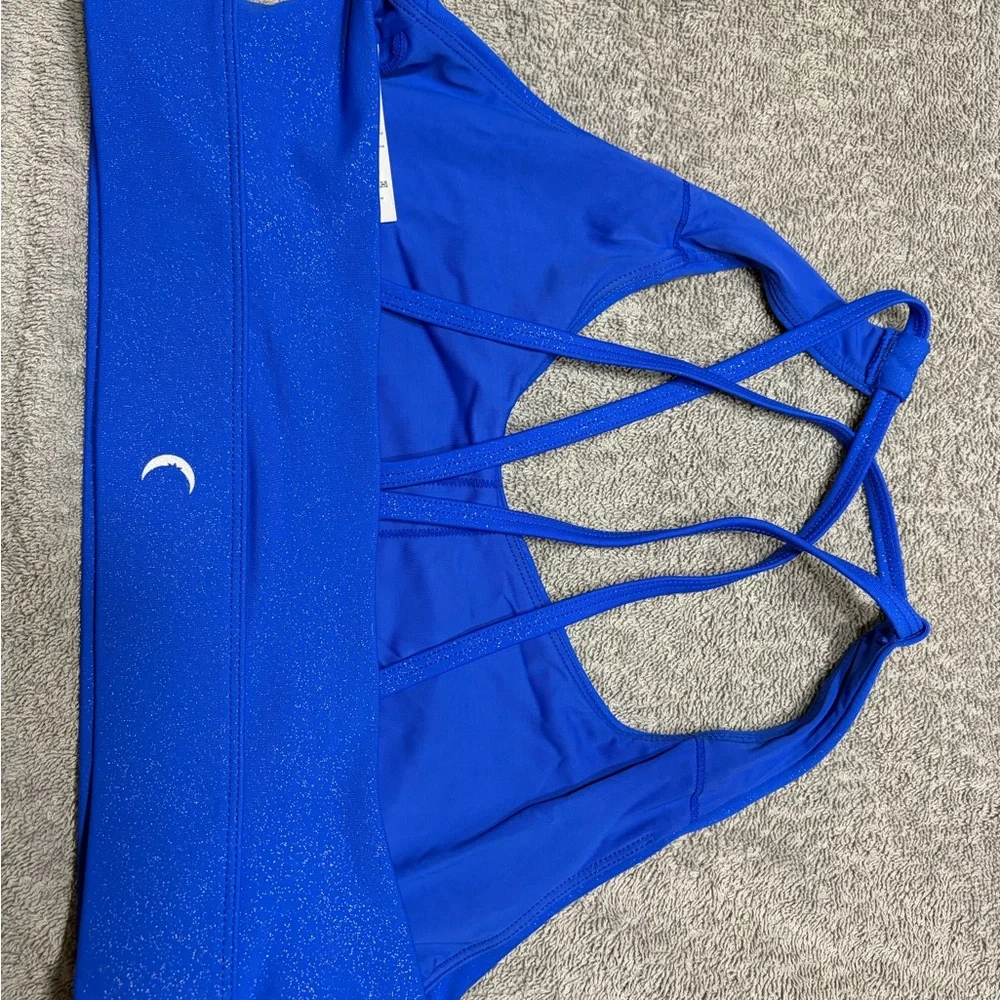 ZYIA Royal Blue Glitter Sports Bra size M-L (sizes L but runs small) - Picture 2 of 5